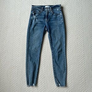 LOFT Medium Wash Raw Edge Hem Skinny Jeans size 27 / 4